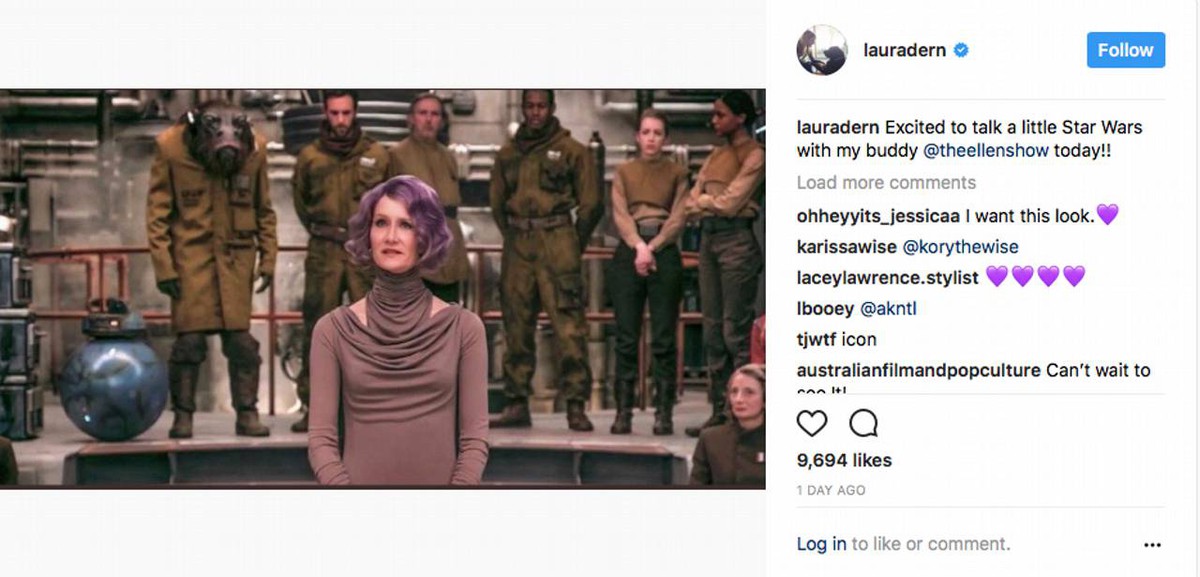 Who is Admiral Holdo? Laura Dern's Purple Haired 'Last Jedi