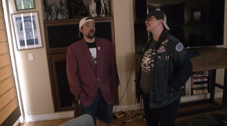 Kevin Smith and Sav Rodgers at Kevin's house