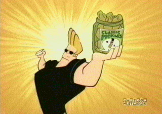 They should make a live action Johnny Bravo movie starring this