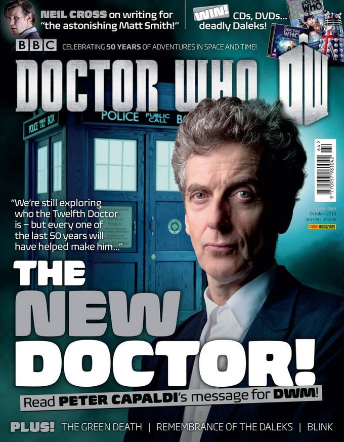 Capaldi on cover of DOCTOR WHO Magazine 