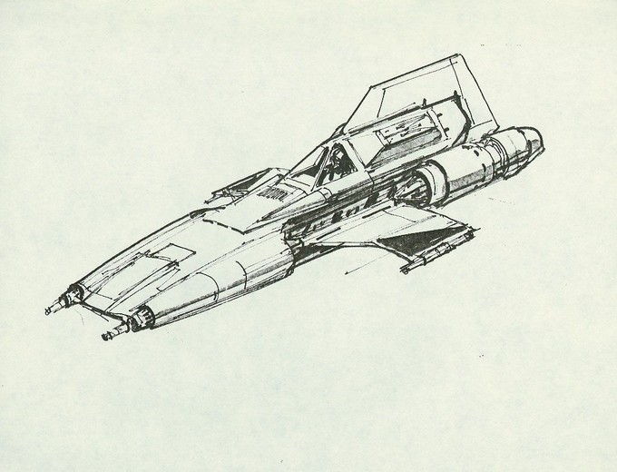 Colonial Viper concept sketch - GALACTICA (1978) 