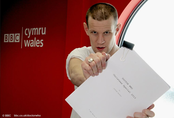 Matt Smith at read through of his final episode 