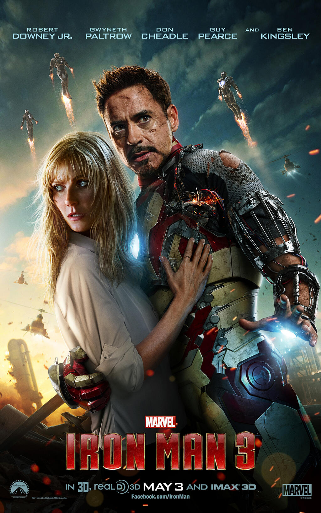 IRON MAN 3 One Sheet featuring Tony Stark and Pepper Potts