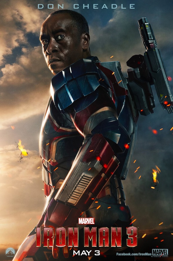 Don Cheadle as the Iron Patriot in IRON MAN 3 Character One Sheet