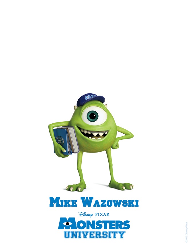 Mike Wazowski MONSTERS UNIVERSITY Character Poster