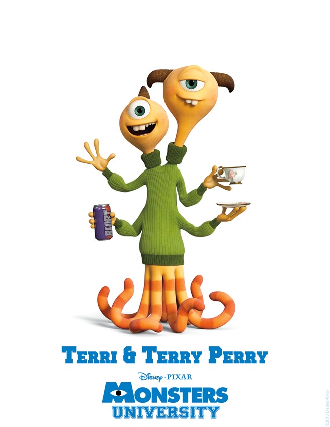 Terri and Terry Perry MONSTERS UNIVERSITY Character Poster