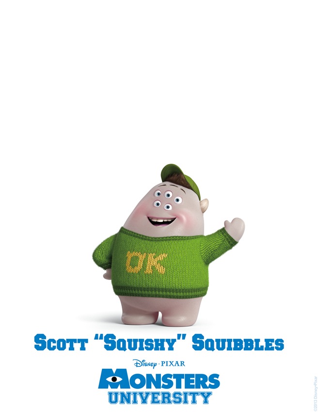 Squishy MONSTERS UNIVERSITY Character Poster