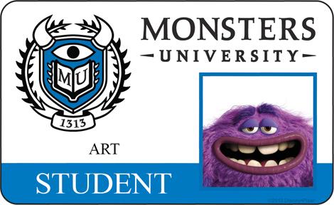 Art Student ID - MONSTERS UNIVERSITY