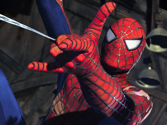 Close-up of Spider-Man suit from SPIDER-MAN 2