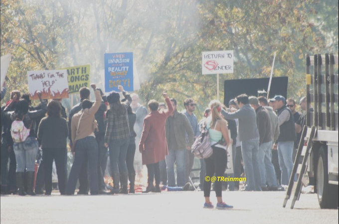 BvS protest filming 