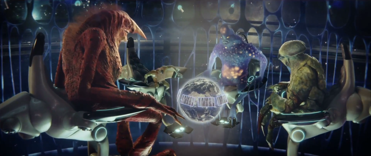 See Monty Python as Aliens testing humanity through Simon Pegg in