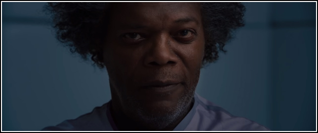 Samuel L. Jackson grinning as Mister Glass in GLASS