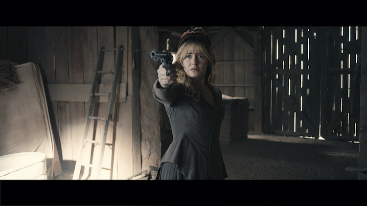 Scout Taylor-Compton as Annabelle Angel in the western/action film, APACHE JUNCTION, a Saban Films release. Photo courtesy of Saban Films.