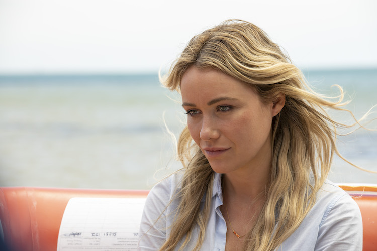 Katrina Bowden as Kaz in the action-adventure/thriller, GREAT WHITE, an RLJE Films and Shudder release. Photo courtesy of RLJE Films and Shudder.