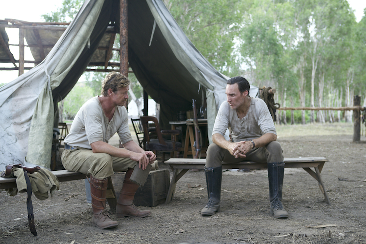 [L-R] Simon Baker as Travis and Callan Mulvey as Eddy in the adventure/drama film, HIGH GROUND, a Samuel Goldwyn Films release. Photo Courtesy of Samuel Goldwyn Films.