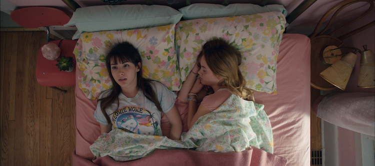 April (Hannah Marks) and Clara (Liana Liberato) bond in BANANA SPLIT