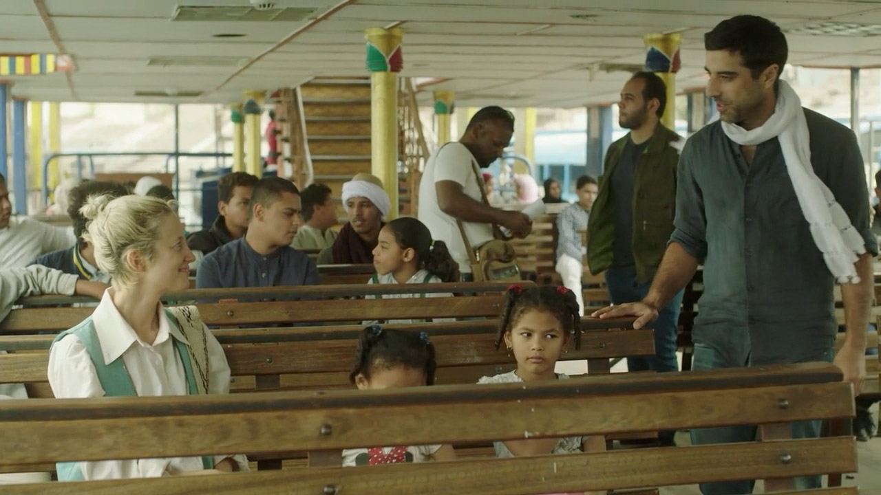 (L - R) Andrea Riseborough as Hana and Karim Saleh as Sultan in the drama/romance film LUXOR , a Samuel Goldwyn Films release. Photo courtesy of Samuel Goldwyn Films