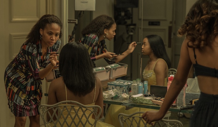 (L-R) Nicole Beharie as Turquoise and Alexis Chikaezeas Kai in the drama, MISS JUNETEENTH, a Vertical Entertainment release. Photo Courtesy of Vertical Entertainment