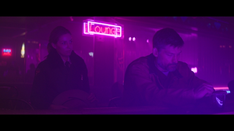 (L - R) Annabelle Wallis as Sheriff Alice Gustafson and Nikolaj Coster-Waldau as Rayburn Swanson in the thriller,  THE SILENCING , a Saban Films release. Photo Courtesy of Saban Films.