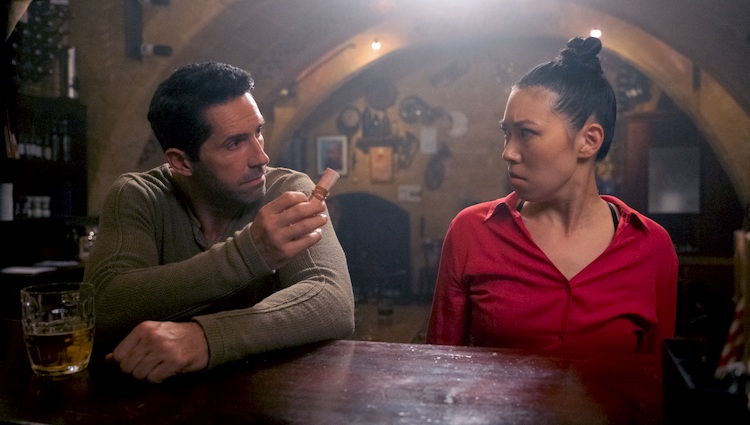 [L-R] Scott Adkins as Mike Fallon and Sarah Chang as Wong Siu-ling in the action/thriller film, ACCIDENT MAN: HITMAN’S HOLIDAY, a Samuel Goldwyn Films release. Photo courtesy of Samuel Goldwyn Films.