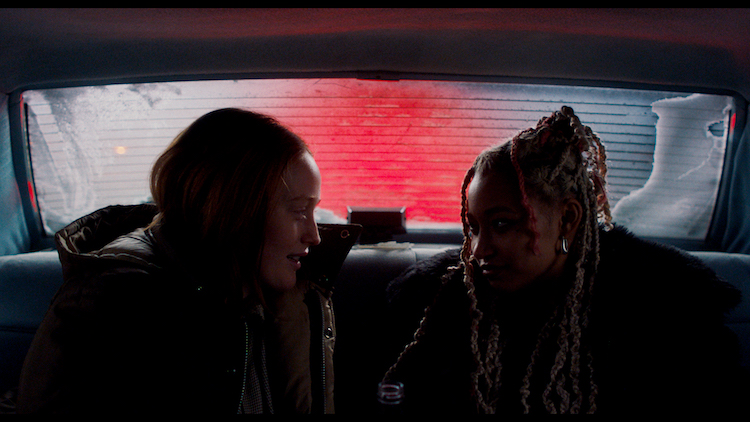 (L-R) Bobbi Salvör Menuez as Heather and Amandla Stenberg as Jonny in the horror/romantic film, MY ANIMAL, a Paramount Global Content Distribution release. Photo courtesy of Director of Photography Byrn McCashin. 