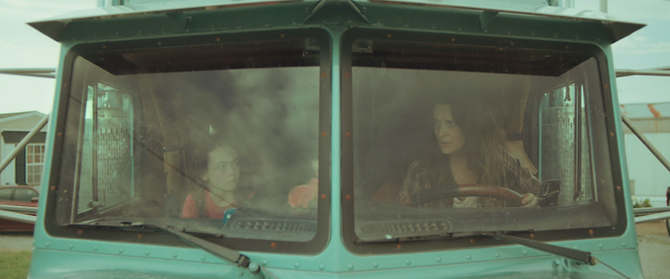 (L-R) Hala Finley as Leila and Juliette Binoche as Sally in the thriller film, PARADISE HIGHWAY, a Lionsgate release. Photo courtesy of Lionsgate.