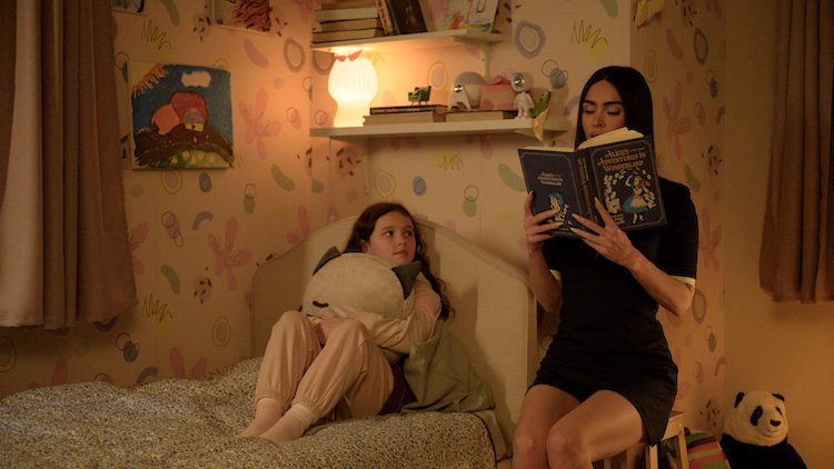 [L-R] Matilda Firth as “Isla” and Megan Fox as “Alice” in the Sci-Fi/Thriller, SUBSERVIENCE, an XYZ Films release. Photo courtesy of XYZ Films. 