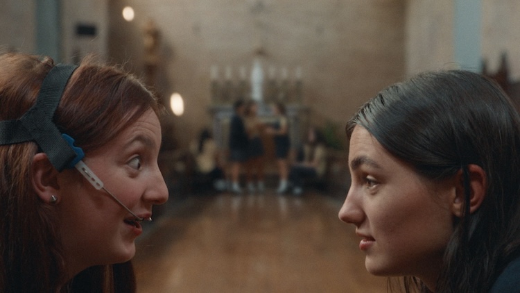 (L-R) McKenna Tuckett as Frances and Adi Madden Cabrera as Edie Arnold in the comedy EDIE ARNOLD IS A LOSER, an Infigo Films production. Courtesy of Infigo Films. 